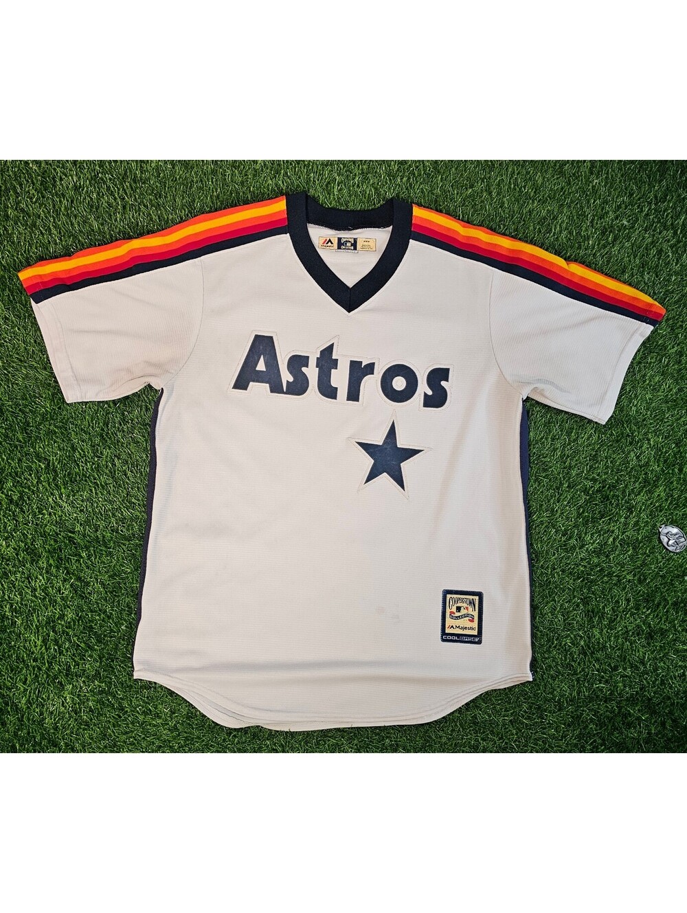 Majestic Houston Astros Cooperstown Collection Cool Base Jersey Medium